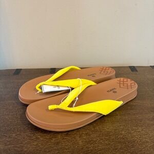 Susina Ariele-Fab Women Yellow Fabric Thong Flip Flop Sandals Size 11M New